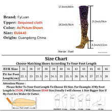 Load image into Gallery viewer, Shiny Gradient Sequins Over-the-Knee Long Boots Women Stiletto Thin High-Heeled Pointy Toe Thigh Boots Glitter Sequined Shoes
