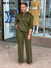 Load image into Gallery viewer, CM.YAYA Long Sleeve Women Set Loose Long Sleeve Hoodies Pant Suits 2024 Spring 2 Two Piece Sets Sporty Tracksuits Street Outfits
