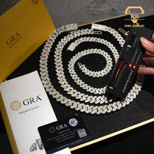 Load image into Gallery viewer, Iced Out Two Tone VVS Moissanite Necklace 925 Sterling Silver And Rose Gold Plated Big Huge 18mm Moissanite Cuban Link Chain
