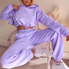Load image into Gallery viewer, Fall Winter 2025 New Women's Hoodies Two Piece Set - Oversized Hoodie Sweatpants Sportswear Suit |Casual Sweatshirt Trouser Set

