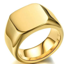 Load image into Gallery viewer, New 2023 Metal Glossy Rings for Men Geometric Width Signet Square Finger Punk Style Fashion Ring Jewelry Accessories Whole Sale
