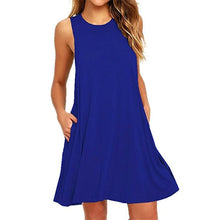 Load image into Gallery viewer, Women&#39;s Summer Casual Swing T-Shirt Dresses Beach Cover Up With Pockets Plus Size Loose T-shirt Dress
