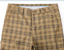 Load image into Gallery viewer, Luxury Brand Men&#39;s Stripe Plaid Casual Pants Men Army Green Four Seasons High Quality Business Trousers Men&#39;s Slim Straight Pant
