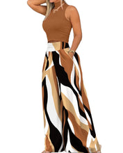 Load image into Gallery viewer, Summer Clothes Women 2024 Women Clothin Print Two-piece Set, Smooth Sleeveless T-shirt, Wide Leg Pants, 2024 Fashion Clothing
