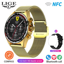 Load image into Gallery viewer, LIGE New GPS Smart Watch Men Outdoor Compass Sport Fitness Bracelet Bluetooth Call Clock Waterproof NFC Steel Smartwatch For Men
