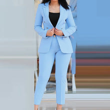 Load image into Gallery viewer, Women Two Pieces Pant Suits, Spring Autumn Loungewear Solid Fashion Matching Sets, 2023 Cardigan Top Pencil Pants Ladies Outfit
