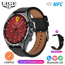 Load image into Gallery viewer, LIGE New GPS Smart Watch Men Outdoor Compass Sport Fitness Bracelet Bluetooth Call Clock Waterproof NFC Steel Smartwatch For Men
