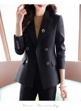 Load image into Gallery viewer, High Quality Fabric Women Formal Business Suits with Pants and Jackets Coat OL Style Elegant Professional Pantsuits Trousers Set
