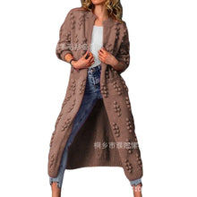 Load image into Gallery viewer, Women Knit Long Cardigan Sweaters Full Sleeved Spliced Casual Jumpers Dot V Neck Thick Warm Sweater Autumn Winter 2024
