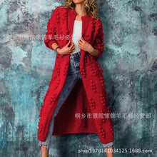 Load image into Gallery viewer, Women Knit Long Cardigan Sweaters Full Sleeved Spliced Casual Jumpers Dot V Neck Thick Warm Sweater Autumn Winter 2024
