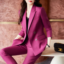 Load image into Gallery viewer, High Quality Fabric Women Formal Business Suits with Pants and Jackets Coat OL Style Elegant Professional Pantsuits Trousers Set
