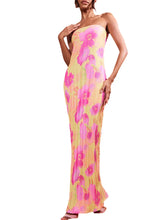 Load image into Gallery viewer, Elegant Floral Print Maxi Dress with Off Shoulder Design and Sleeveless Silhouette for Women s Evening Wear
