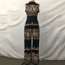 Load image into Gallery viewer, Elegant Women Wide Leg Long Juumpsuit 2024 Spring Summer Fashion Printed Sleeveless Casual Holiday Bodysuits Jumpsuits Trousers
