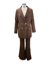 Load image into Gallery viewer, Autumn Winter 2 Piece Outfits for Women Blazer Jackets High Waisted Straight Leg Pants Suits Set Business Casual Office
