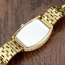 Load image into Gallery viewer, Luxury Gold Watches Men Brand MISSFOX Fashion Hip Hop lce Diamond Sun Pattern Literal Quartz Wristwatch Male Dropshipping Hot
