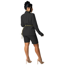 Load image into Gallery viewer, Office Lady Female Short Sets Long Sleeves Single Breasted Blazer Suit Elegant OL High Waist Pants Two Piece Set Women Outfit
