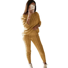 Load image into Gallery viewer, Autumn Winter Women 2 Piece Set Casual Knitted Tracksuit Sportswear Warm Sweater + Long Pants Outfits Women Autumn Wear S-5XL
