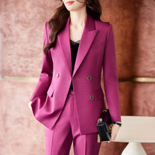Load image into Gallery viewer, High Quality Fabric Women Formal Business Suits with Pants and Jackets Coat OL Style Elegant Professional Pantsuits Trousers Set
