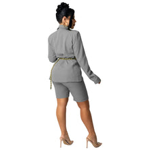 Load image into Gallery viewer, Office Lady Female Short Sets Long Sleeves Single Breasted Blazer Suit Elegant OL High Waist Pants Two Piece Set Women Outfit
