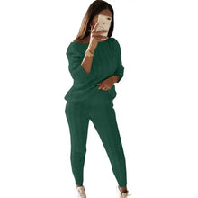 Load image into Gallery viewer, Autumn Winter Women 2 Piece Set Casual Knitted Tracksuit Sportswear Warm Sweater + Long Pants Outfits Women Autumn Wear S-5XL
