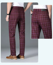 Load image into Gallery viewer, Luxury Brand Men&#39;s Stripe Plaid Casual Pants Men Army Green Four Seasons High Quality Business Trousers Men&#39;s Slim Straight Pant
