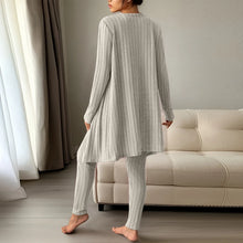 Load image into Gallery viewer, Fall Winter 3 Piece Homewear For Women Solid Cardigan Fashion Pant And Vest Ladies Suit Vintage Fashion Ladies Three Piece Set
