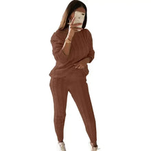 Load image into Gallery viewer, Autumn Winter Women 2 Piece Set Casual Knitted Tracksuit Sportswear Warm Sweater + Long Pants Outfits Women Autumn Wear S-5XL
