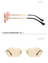 Load image into Gallery viewer, Vintage Rimless Polygon Sunglasses Women Men Luxury Brand Designer Popular Travel Small Frame Sun Glasses Ladies
