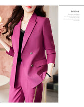 Load image into Gallery viewer, High Quality Fabric Women Formal Business Suits with Pants and Jackets Coat OL Style Elegant Professional Pantsuits Trousers Set
