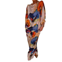 Load image into Gallery viewer, Casual Sets for Women 2 pieces Summer Fashion Printed Satin Two Piece Sets Women Sexy Round Neck Top+Wide Leg Long Pants Outfits
