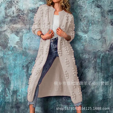 Load image into Gallery viewer, Women Knit Long Cardigan Sweaters Full Sleeved Spliced Casual Jumpers Dot V Neck Thick Warm Sweater Autumn Winter 2024
