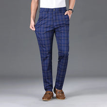 Load image into Gallery viewer, Luxury Brand Men&#39;s Stripe Plaid Casual Pants Men Army Green Four Seasons High Quality Business Trousers Men&#39;s Slim Straight Pant
