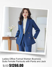 Load image into Gallery viewer, High Quality Fabric Women Formal Business Suits with Pants and Jackets Coat OL Style Elegant Professional Pantsuits Trousers Set
