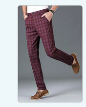 Load image into Gallery viewer, Luxury Brand Men&#39;s Stripe Plaid Casual Pants Men Army Green Four Seasons High Quality Business Trousers Men&#39;s Slim Straight Pant
