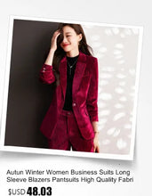 Load image into Gallery viewer, High Quality Fabric Women Formal Business Suits with Pants and Jackets Coat OL Style Elegant Professional Pantsuits Trousers Set

