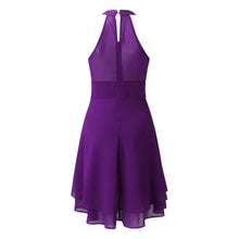 Load image into Gallery viewer, Summer Elegant Women Dresses High Waist Sexy Cropped Layered Solid Halter Dress Ladies Casual Sleeveless Chiffon Party Dress

