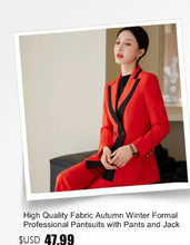 Load image into Gallery viewer, High Quality Fabric Women Formal Business Suits with Pants and Jackets Coat OL Style Elegant Professional Pantsuits Trousers Set
