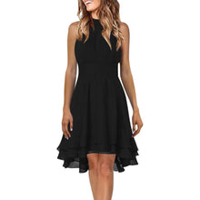 Load image into Gallery viewer, Summer Elegant Women Dresses High Waist Sexy Cropped Layered Solid Halter Dress Ladies Casual Sleeveless Chiffon Party Dress
