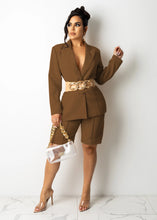 Load image into Gallery viewer, Office Lady Female Short Sets Long Sleeves Single Breasted Blazer Suit Elegant OL High Waist Pants Two Piece Set Women Outfit
