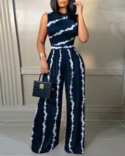 Load image into Gallery viewer, Elegant Women Wide Leg Long Juumpsuit 2024 Spring Summer Fashion Printed Sleeveless Casual Holiday Bodysuits Jumpsuits Trousers
