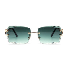 Load image into Gallery viewer, Ruiao Luxury high quality rimless diamond cut nylon lens UV400 Sunglasses fashion square metal legs glasses for men women

