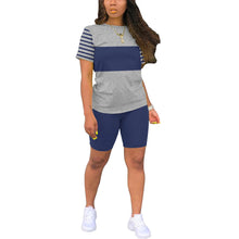 Load image into Gallery viewer, Women&#39;s Summer Two-Piece Set Running Sportswear Casual Loose T-Shirt Shorts Set round Neck Short Sleeve Soft Versatile Basic
