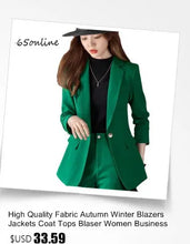Load image into Gallery viewer, High Quality Fabric Women Formal Business Suits with Pants and Jackets Coat OL Style Elegant Professional Pantsuits Trousers Set
