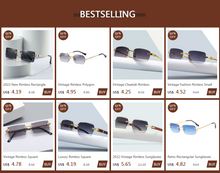 Load image into Gallery viewer, Vintage Rimless Polygon Sunglasses Women Men Luxury Brand Designer Popular Travel Small Frame Sun Glasses Ladies
