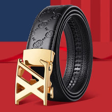 Load image into Gallery viewer, Men&#39;s belt v luxury high-end l business alloy buckle belt high-quality leather v soft belt matched with suit pants v and jeans
