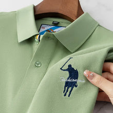 Load image into Gallery viewer, Luxury Embroidery Men's Polo Shirt Summer Thin Breathable 100%Cotton Black Navy Blue Lapel Short-Sleeved Tops Brand Clothing

