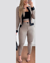 Load image into Gallery viewer, 3 Piece Sets Outfits Vest Tops Streetwear Cardigan Coats Street Hipster Pants Sets Women Skinny Trousers Leggings
