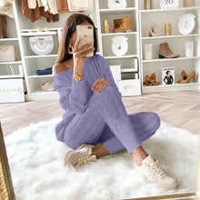 Load image into Gallery viewer, Autumn Winter Women 2 Piece Set Casual Knitted Tracksuit Sportswear Warm Sweater + Long Pants Outfits Women Autumn Wear S-5XL

