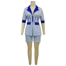 Load image into Gallery viewer, Women Two Piece Sets Outfits Elegant Tweed Slim Shorts Short Coat Tops Lady Clothes Formal Business Office Work Suits

