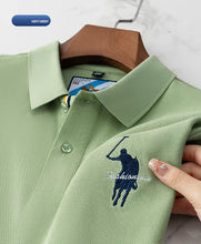 Load image into Gallery viewer, Luxury Embroidery Men's Polo Shirt Summer Thin Breathable 100%Cotton Black Navy Blue Lapel Short-Sleeved Tops Brand Clothing
